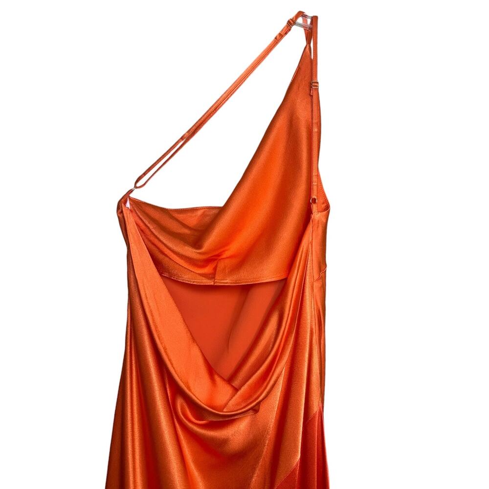 Shona Joy NWT 'Mia' Contrast One Shoulder Maxi Dress, Red, Orange 8 US, 12 AUS - Picture 8 of 11